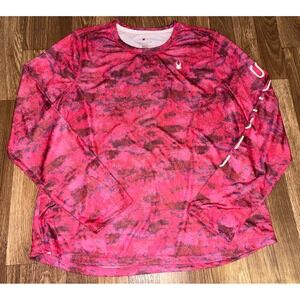 Spyder Mens XL Long Sleeve Performance Shirt Pink Purple Snakeskin Camo Training
